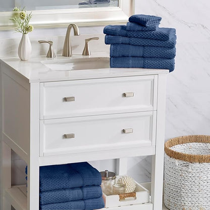 NY Loft 100% Cotton Hand Towels| 6 Pack Hand Towel Set | Absorbent & Quick-Dry