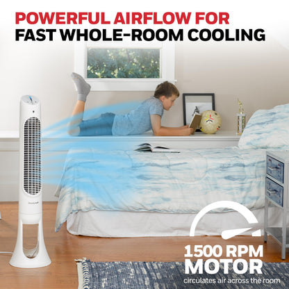 Honeywell QuietSet Whole Room Oscillating Tower Fan with Remote, White, HYF260