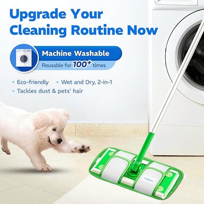 4 Pack Reusable Microfiber Mop Pads, Compatible