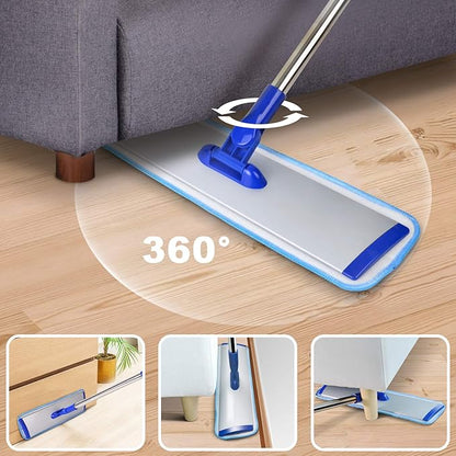 18" Professional Microfiber Mop Floor Cleaning System, Flat Mop