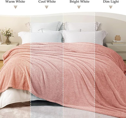 Exclusivo Mezcla Fleece Dusty Pink Throw Blanket for Couch Sofa, Ultra Soft, Lightweight and Fluffy Blankets for Women, All Season, 50x60 Inches