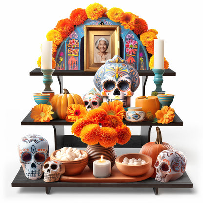 DS The Display Store Straight Black Wooden Tiered Stand, Portable Products Shelf, Jewelry and Card Rack, Risers, Altar Shelf, Stand for Vendor Events