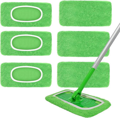 6 Pack Reusable Microfiber Mop Pads