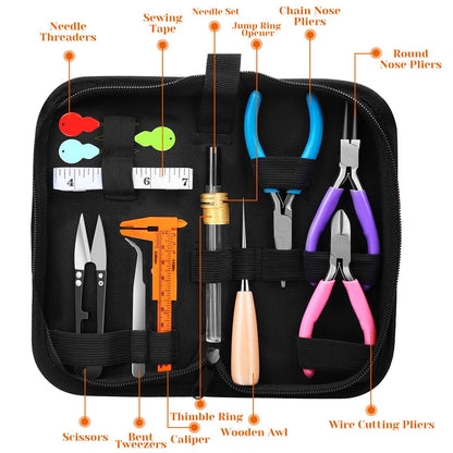PAXCOO Jewelry Making Supplies Kit, Jewelry Making Kit with Jewelry Making Tools, Jewelry Wires and Jewelry Findings for Jewelry Making, Repair and Beading