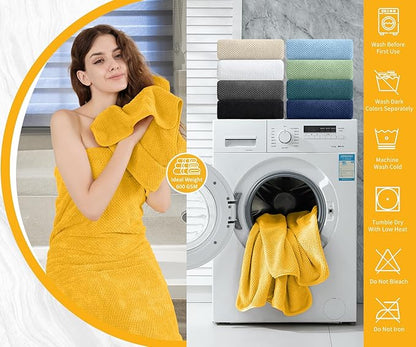 Extra Large Bath Towel Set of 4, Oversized Bath Sheet Super Soft Highly