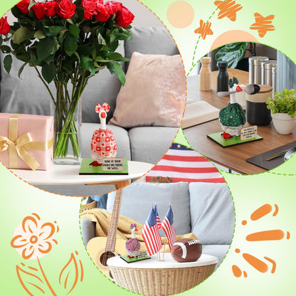 AceOrbit 19 Pcs Holiday Magnetic Goose Key Holder with All Season Outfits 4th of July 250th Anniversary Resin Desk Geese Statue with Writable Interchangeable Sign Chalk for Home Table Decor(Classic)