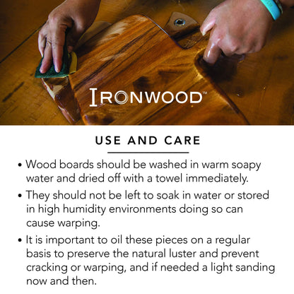 Ironwood Gourmet Square Cutting Board, Acacia Wood 0.5 x 9 x 9 inches