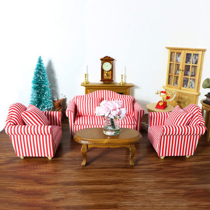Cutemini Miniature Furniture Fidge and Double Sofa Couch 1:12 Dollhouse Furniture