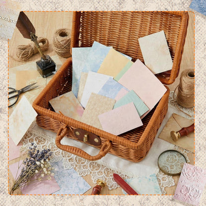 Humyoun 150 Sheets Textured Scrapbook Paper with 6 Styles, 2 Size Decoupage Scrapbooking Supplies Rice Paper for Craft Junk Journal Supplies, Card Making, Collage Kit