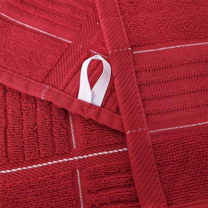 Glynniss Red Kitchen Towels and Dishcloths Set, Dish Towels and Dish Rags Set