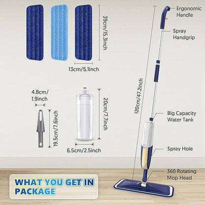 Spray Mops for Hardwood Floor Cleaning: MEXERRIS Wet Mops Dry Dust Mop