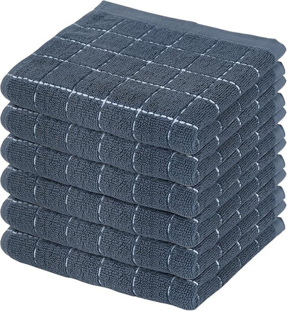 Mordimy 100% Cotton Terry Cloth Dish Cloths, Soft and Absorbent Checkered Dish