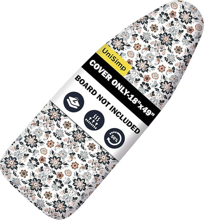 Ironing Board Cover and Pad 18"x49" Extra Thick Natural Cotton, Scorch and