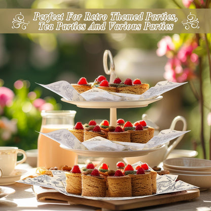 AmazingSpark 150 Pcs Deli Wax Paper Sheets for Food 8 x 10 Inch Greaseproof Waterproof Sandwich Wrapping Paper Basket Liner for Outdoor Picnic Beach Wedding Birthday Baby Shower(Flower Bird)