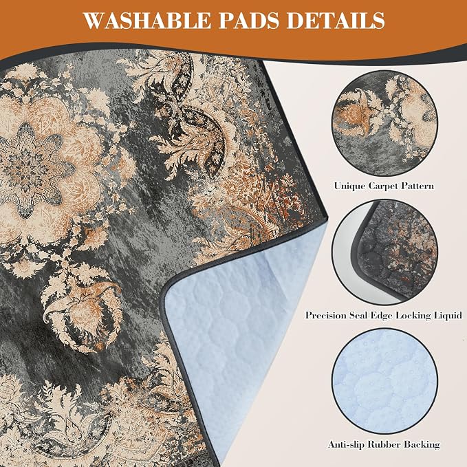 Dogcator Washable Pee Pads for Dogs, Reusable Dog Training Pads. 54''x72'' Super Absorbent Dog Rugs, Non-Slip and Leakproof Washable Pee Mat for Dogs, Large Whelping Pads for Crates and Floors