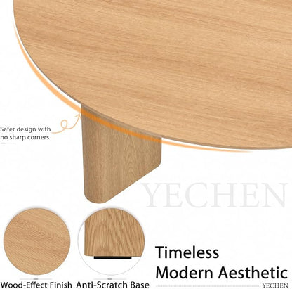 Yechen Nesting Coffee Table Set of 2, Round Wooden Veneer Coffee Table and Side Table Set, Circle Modern Center Tables with Smooth Thick Design for Living Room, Office, or Apartment