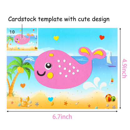 MALLMALL6 20Pcs Mosaic Sticker Art Kits for Kids Toddler Unisex