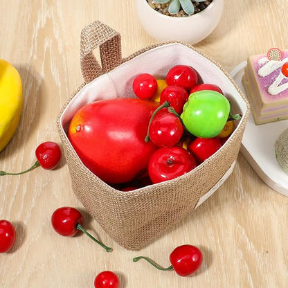 Small Cotton and Linen Hanging Storage Basket Wall Hanging Storage Bags