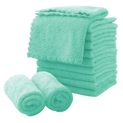 MOONQUEEN Microfiber Facial Cloths Fast Drying Washcloth 12 Pack