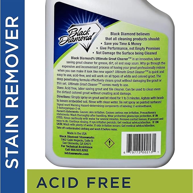 Black Diamond Stoneworks Marble & Tile Cleaner Gallon + Ultimate Grout Cleaner
