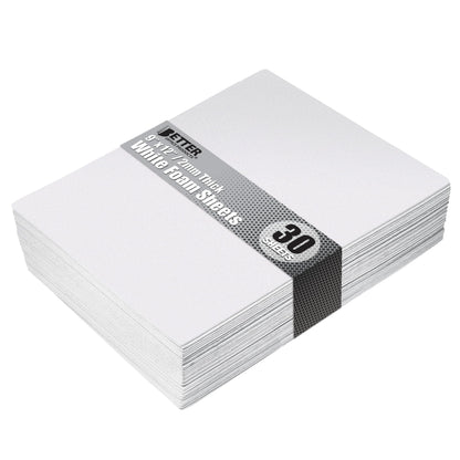 Better Office Products White EVA Foam Sheets, 30 Pack, 2mm Thick, 9 x 12 Inch, White Color, for Arts and Crafts, 30 Sheets Bulk Pack