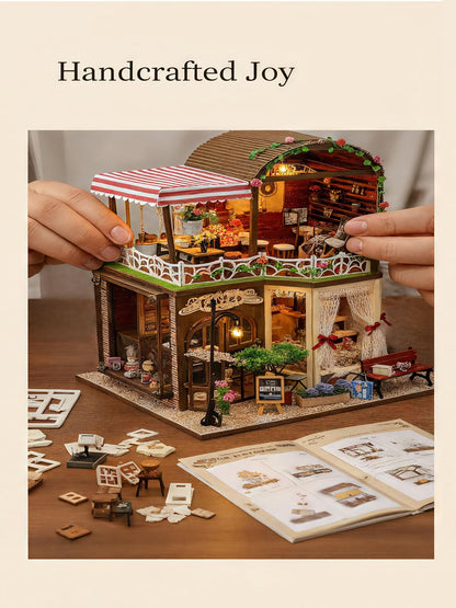 DIY Miniature House Kit:Raya's Time, Parent-Child Craft Fun, Shelf Display with Details (an Afternoon of Quiet time to Yourself)