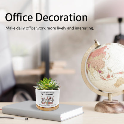 EVIHCG Retirement Gifts Planter Pots, Retired Gifts for Women, A Wise Woman Once Said Retirement Ceramic Succulent Plant Flower Planters for Home Office Desk Table Shelf(No Plants)