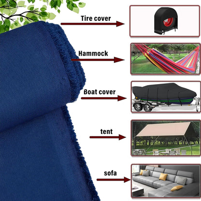 K-Musculo 600D Fabric by The Yard, 58" W 600D Upholstery Polyester Material, Indoor Outdoor Water Resistant Fabric for Chair Cushion Furniture Cover Sewing DIY Cloth, 3 Yard Navy Blue