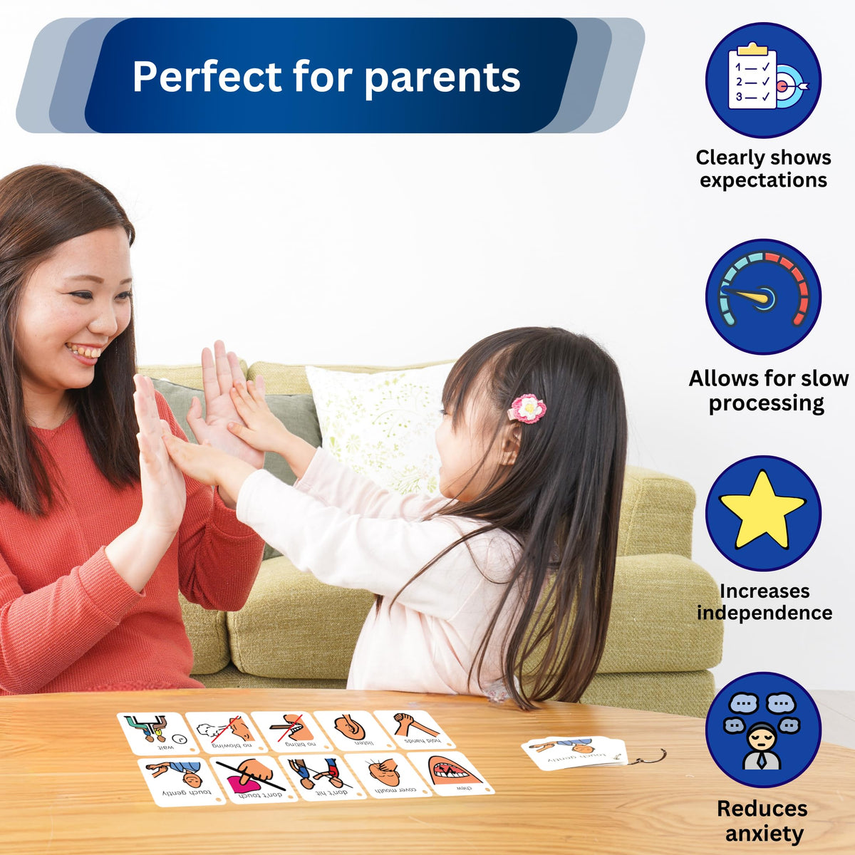 Behavior Keyring Lanyard -ABA Therapy Materials -Premium Plastic Material -Special Education Classroom Supplies -Autism Learning Materials (English)