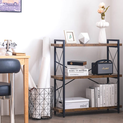 HCHQHS 3-Tier Industrial Bookshelf, 35" W x 12" D x 35" H