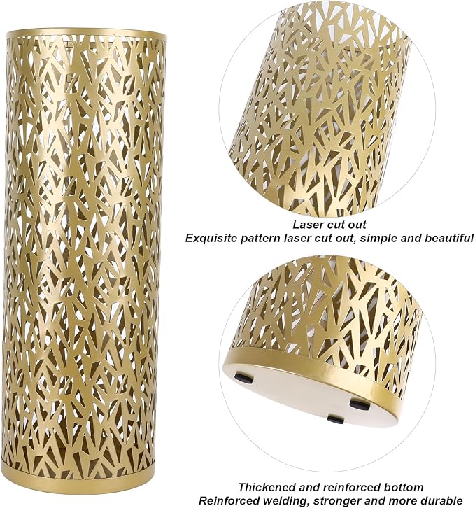 Umbrella Stand Rack for Entryway Metal Hollowed Freestanding Round Umbrella Holder Organizer Bin for Home Hotel Office Decor (Small)