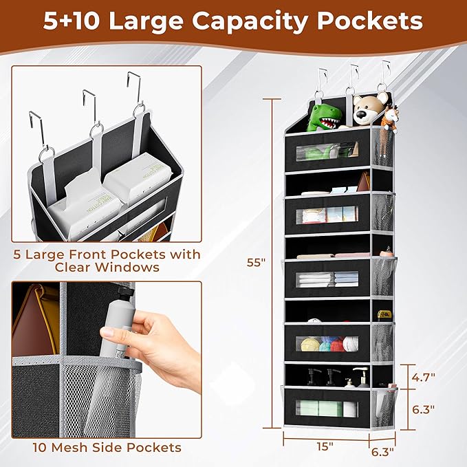 2 Packs 5-Tier Over the Door Storage Organizer