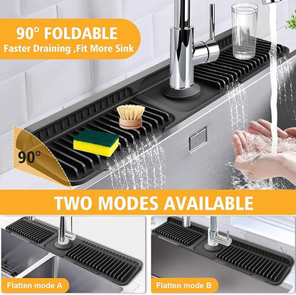 24-Inch Kitchen Sink Splash Guard Mat | 7° Slope