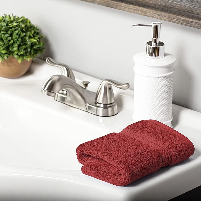Superior Egyptian Cotton Solid Towel Set, Washcloths 13” x 13”, Hand Towels 20”
