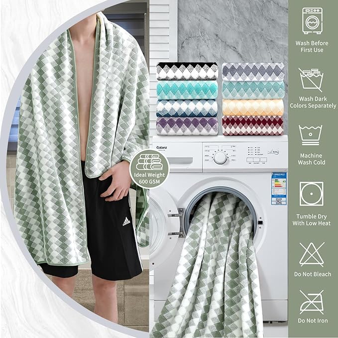 4 Piece Bath Towel Set Oversized Bath Sheet 35"x70" Bathroom Towel Extra Large