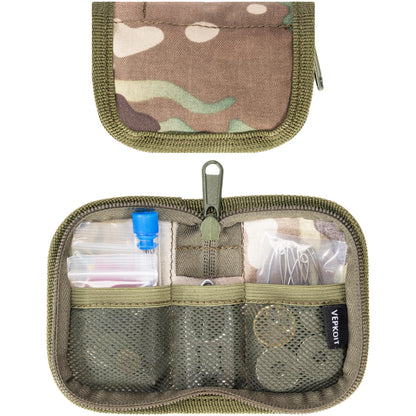 Military Sewing Kit, Marine Corps Deluxe Survival Sew Kit for Men or Women, Mini Repair Sewing Tools with Zipper in Durable Nylon Case, Portable for on The Field Use, Army Button Sewing Kit (Multi)