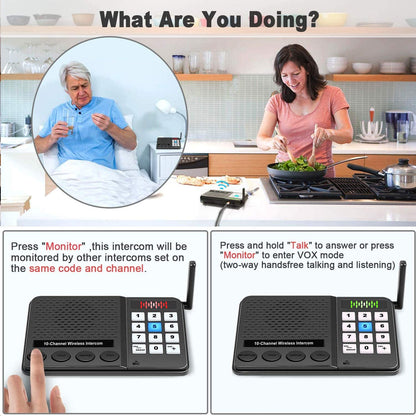 6 Pack Intercoms Wireless for Home - Room to Room Intercom System for House, Business, Office, Hotel - Long Range Home Communication System