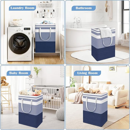 BlissTotes 3-Pack Laundry Basket, Freestanding＆Waterproof Laundry Hamper