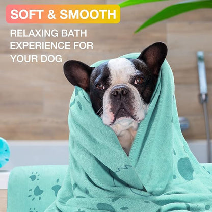 Chumia 8 Pcs 55 x 28 Inches Dog Towels Absorbent Microfiber Bath Drying Towels for Small Medium Large Pets Cat Puppy Shower Cleaning Accessories(8 Colors)