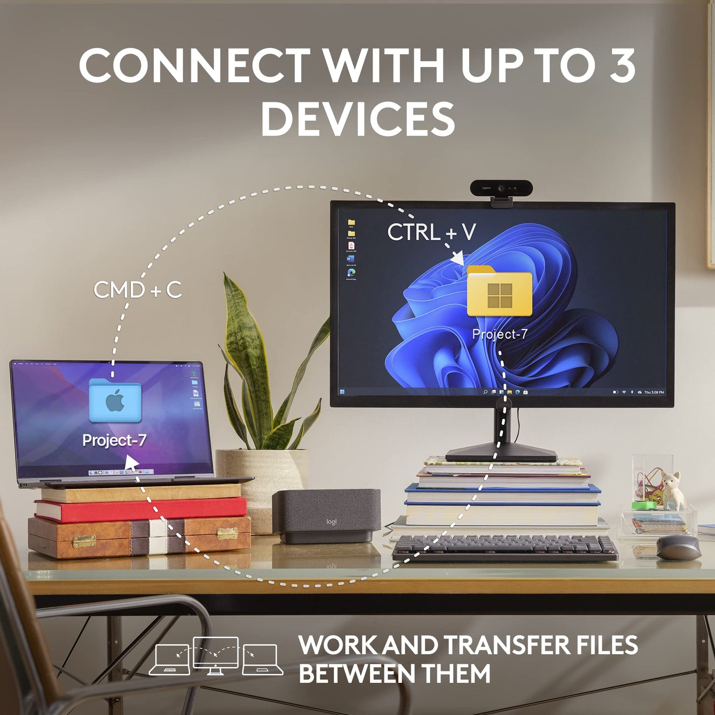 Logitech MX Anywhere 3S Compact Wireless Mouse, Fast Scrolling, 8K DPI Any-Surface Tracking, Quiet Clicks, Programmable Buttons, USB C, Bluetooth, Windows PC, Linux, Chrome, Mac - Rose