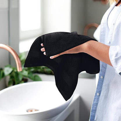 GLAMBURG Ultra Soft 6-Piece Hand Towel Set 16x28-100% Ringspun Cotton