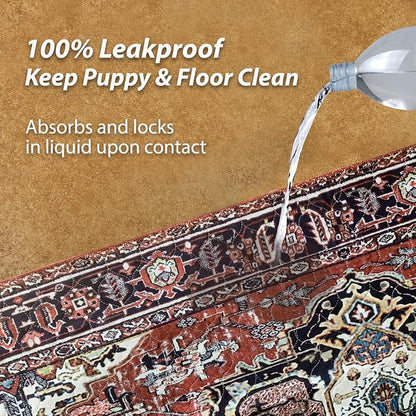 nunubaby 4PACK Washable Pee Pads for Dogs, Stylish, Non-Slip and Leak-Proof Pee Pads. Reusable Potty Pads for Dogs for Crates and Floors.(Red/Rect,18" x24" )