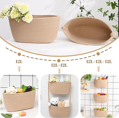 Hanging Basket, 3-Tier Wall Baskets, Over the Door Organizer