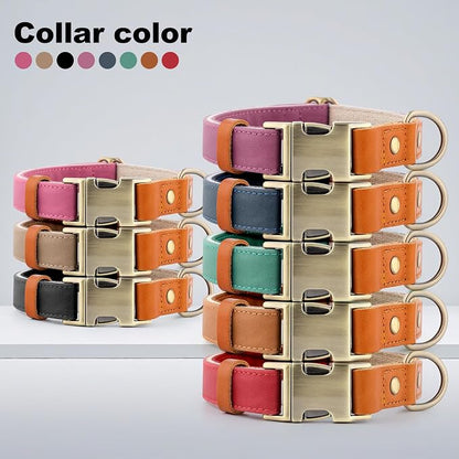 Plutus Pet Genuine Leather & Hemp Dog Collar – Adjustable Heavy Duty Pet Collar with Quick Release Metal Buckle, Soft & Stylish for Puppy and Small, Medium, Large Dogs (Black, XS)