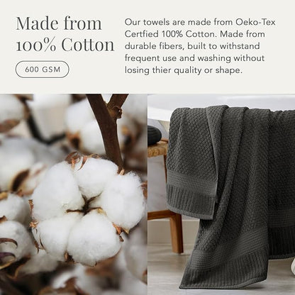 NY Loft 100% Cotton Hand Towel 6 Pack | Super Soft & Absorbent Quick-Dry Hand