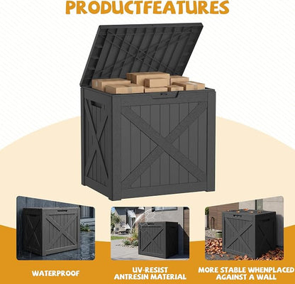 40 Gallon Package Delivery Boxes for Outside, Resin storage box with an X-shaped design, Storage Cabinet for Parcel Shipping & Storage