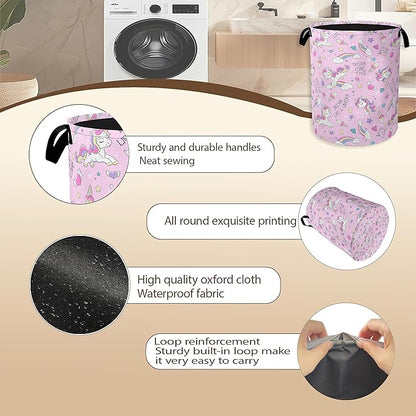 Laundry Hamper, Dreamy Rainbow Portable Collapsible Laundry Room Organization