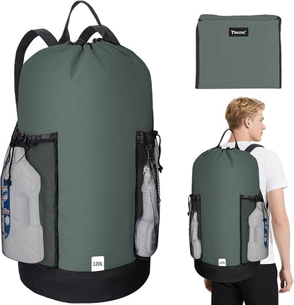 BALEINE 120L Laundry Bag Backpack, 900D Oxford Fabric Large Travel Laundry Bags