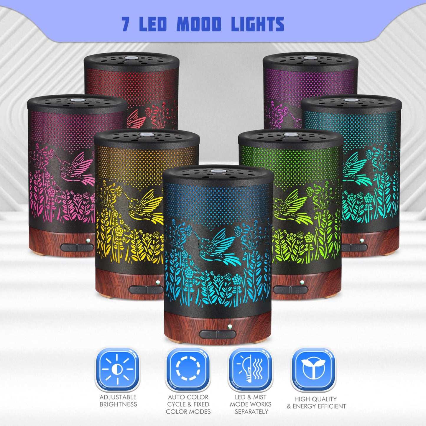 Essential Oils Diffuser,Aromatherapy Diffuser,Birthday for Women Mom Grandma,Metal Cool Mist Humidifier with 7 Colors Lights Waterless Auto Off Air Diffusers (Dragonfly)