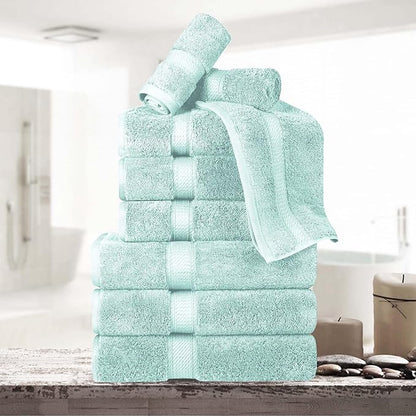 Superior Egyptian Cotton Pile 9 Piece Towel Set, Includes 3 Bath, 3 Hand